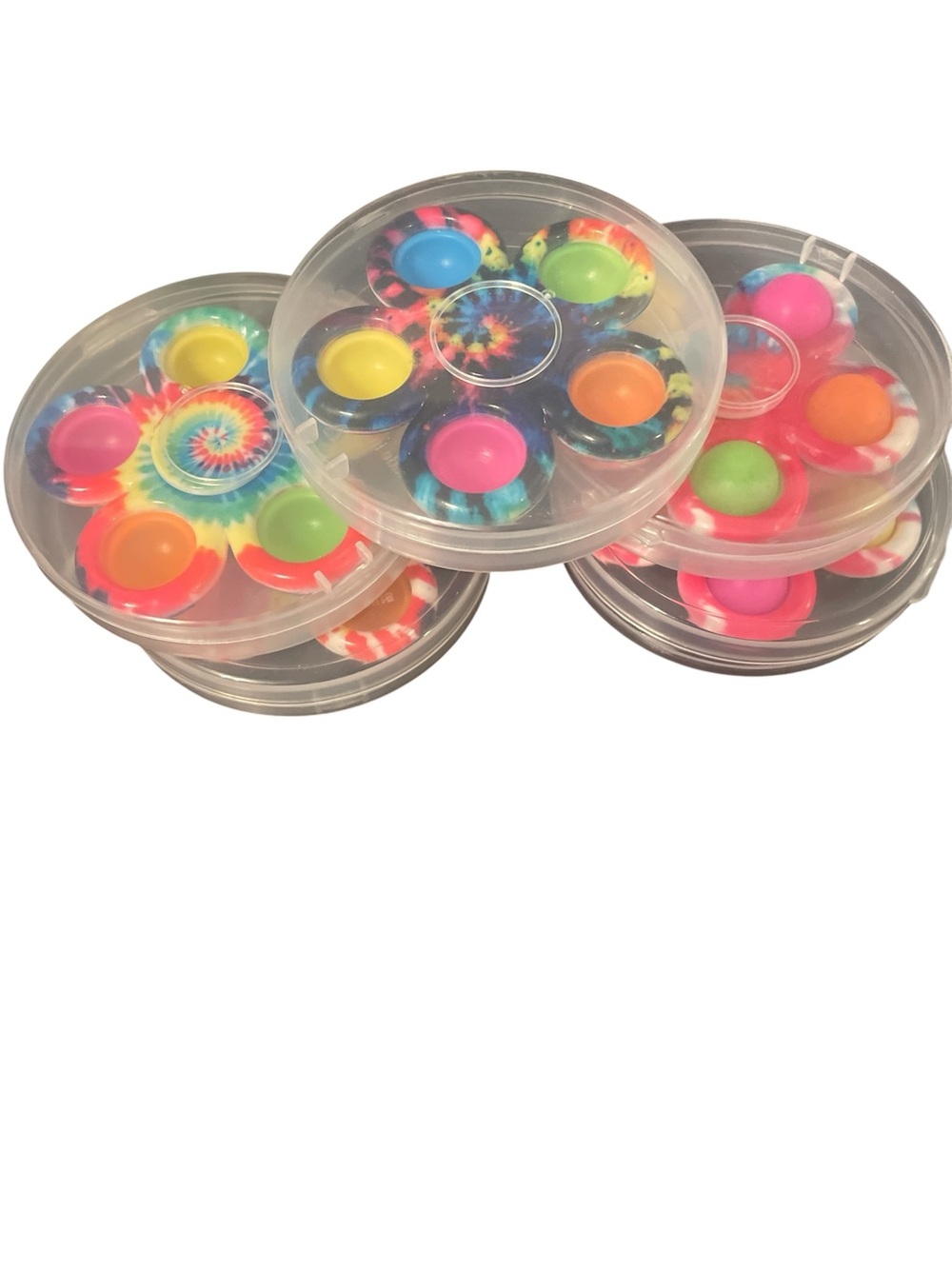 Set/5 Colorful Tie-Dye Silicone Pop Fidget Toys